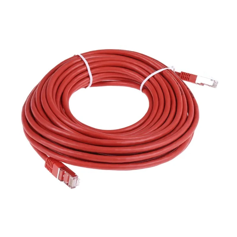 RS PRO Cat6 Ethernet Cable 10 m Red RJ45 Male to RJ45 Male S/FTP PVC 411-318