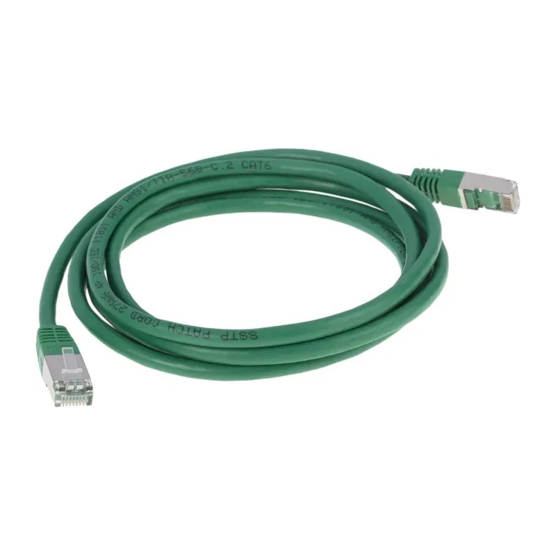 RS PRO Cat6 Ethernet Cable 2 m Green S/FTP PVC, RJ45 Male to RJ45 Male 411-211