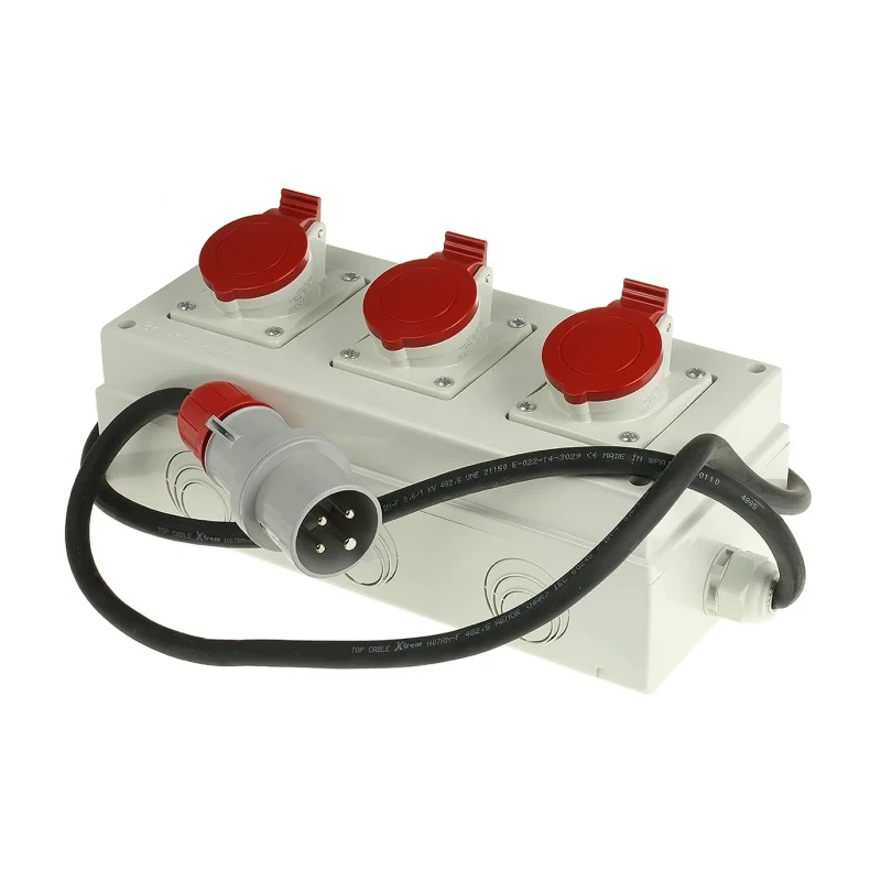 Scame  Surface Mount Industrial Power Socket 16A 415V 3P+PE IP44 Thermoplastic Red DOMINO IP66