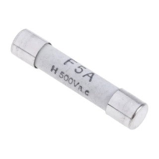 RS PRO Ceramic Cartridge Fuse 5A Fast Acting, 500V AC, 6.3 x 32 mm, High Breaking Capacity, Ceramic Body 413-226
