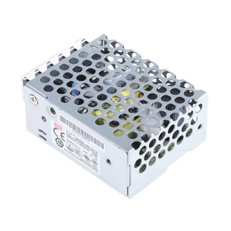 Mean Well Switching Power Supply 12V DC, 15.6W, Chassis Mount, Universal Input, RS-15-12