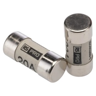RS PRO Cartridge Fuse, 20A, 13 x 29 mm, Cylindrical, 415V AC, Class gG, High Breaking Capacity 413-838