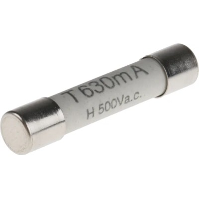 RS PRO Ceramic Cartridge Fuse 630mA T, 6.3 x 32 mm, 500V AC, Time Delay 414-409