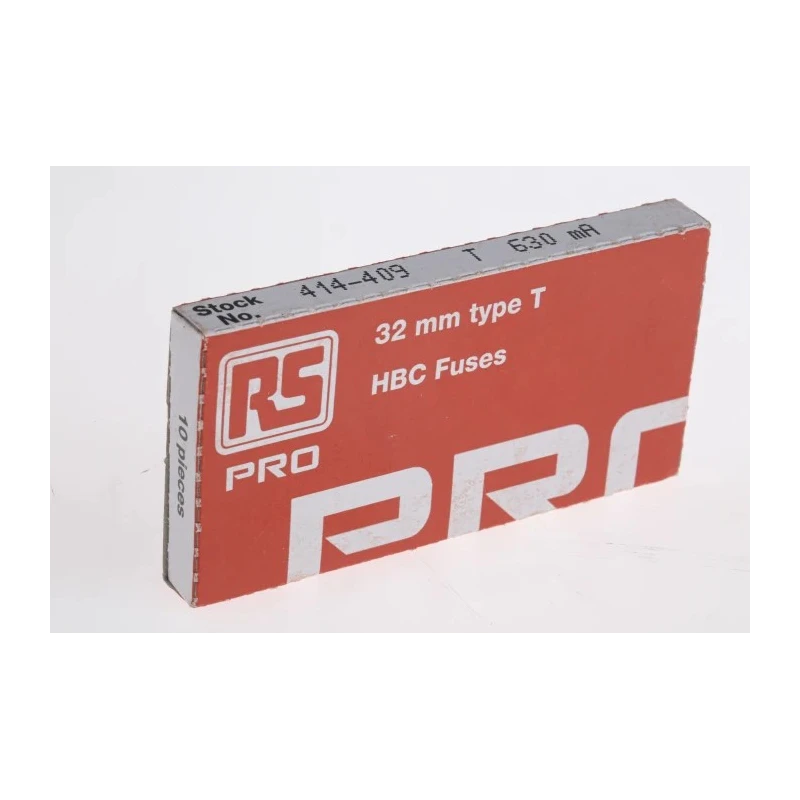 RS PRO Ceramic Cartridge Fuse 630mA T, 6.3 x 32 mm, 500V AC, Time Delay 414-409