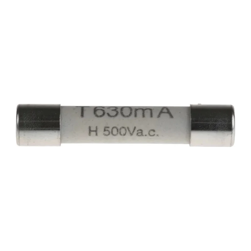 RS PRO Ceramic Cartridge Fuse 630mA T, 6.3 x 32 mm, 500V AC, Time Delay 414-409