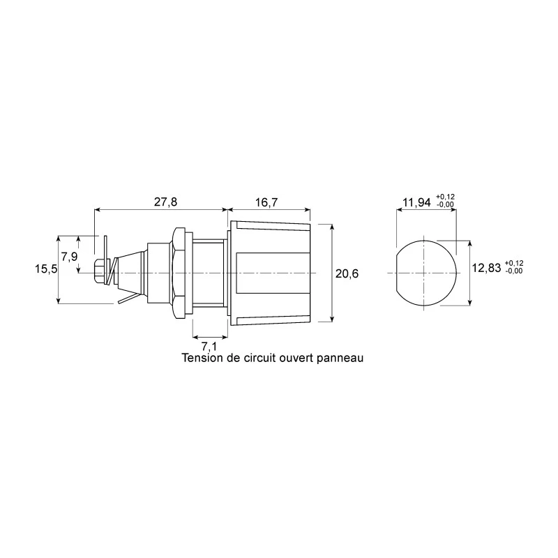 Bulgin FX0365 6.3A Panel Mount Fuse Holder, 1 Pole, 250V AC, IP66, Glass Filled Nylon, For 5 x 20 mm