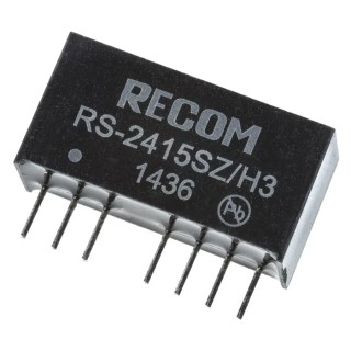 Recom RS-2415SZ/H3 DC-DC Converter 15V DC Output, 134mA, 36V DC Max Input, 9V Min Input, 2W, Through Hole, SIP, 8 Pins