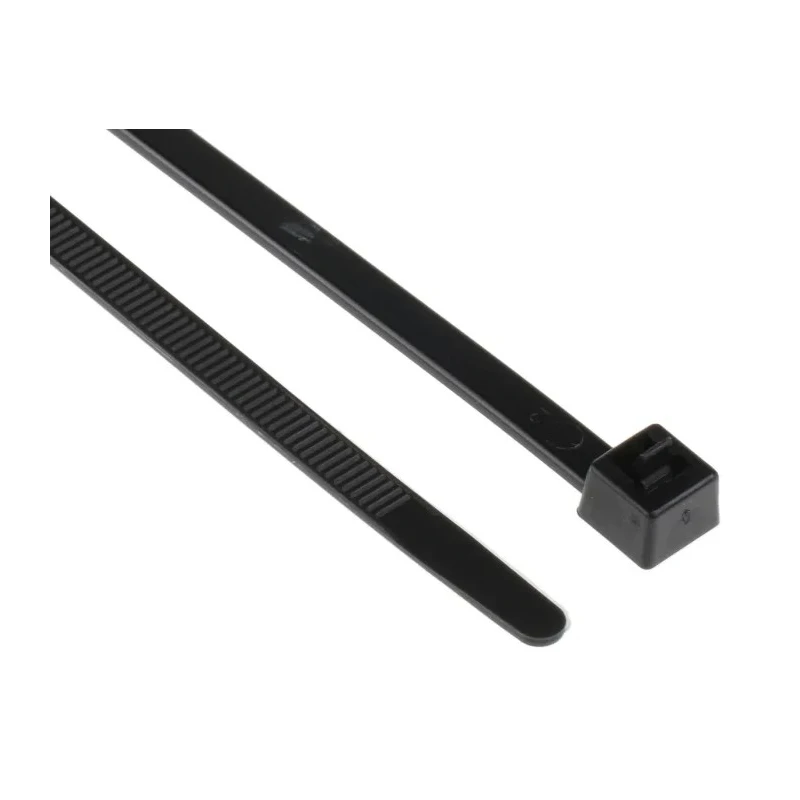 HellermannTyton Releasable Cable Tie, 350 mm x 4.6 mm, Black Polyamide 66, 200N Tensile Strength 115-02300 RELK2L-PA66-BK