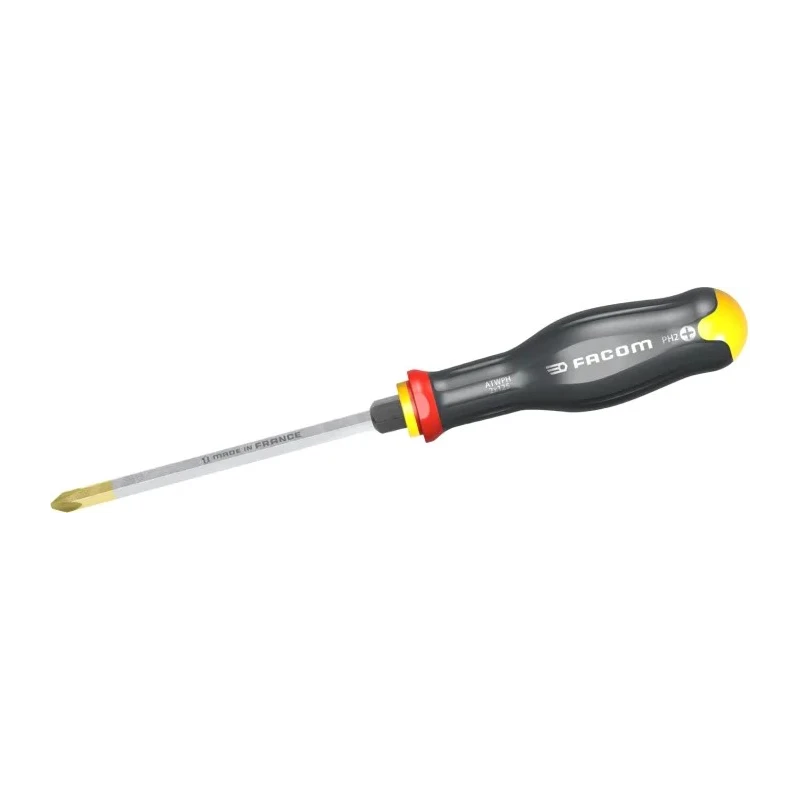 Facom Phillips Screwdriver Standard PH2 Tip 125mm Blade 245mm Overall Length Bi-Material Handle ATWPH2X125