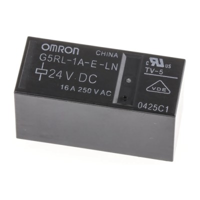 Omron PCB Power Relay 24V DC Coil, 16A Switching Current, SPST, G5RL-1A-E-LN DC24