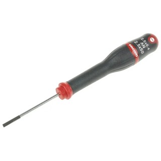 Facom AT2.5X50 Slotted Screwdriver, 50 mm Blade, 0.5 mm Tip, 144 mm Overall Length, Insulated, Silicon Carbide Steel
