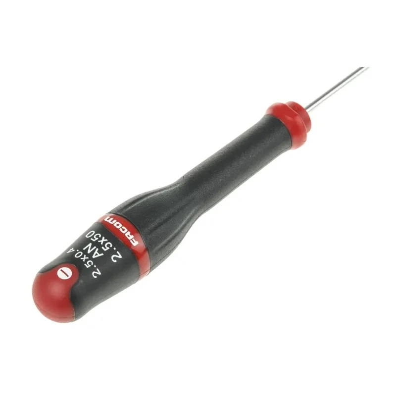 Facom AT2.5X50 Slotted Screwdriver, 50 mm Blade, 0.5 mm Tip, 144 mm Overall Length, Insulated, Silicon Carbide Steel