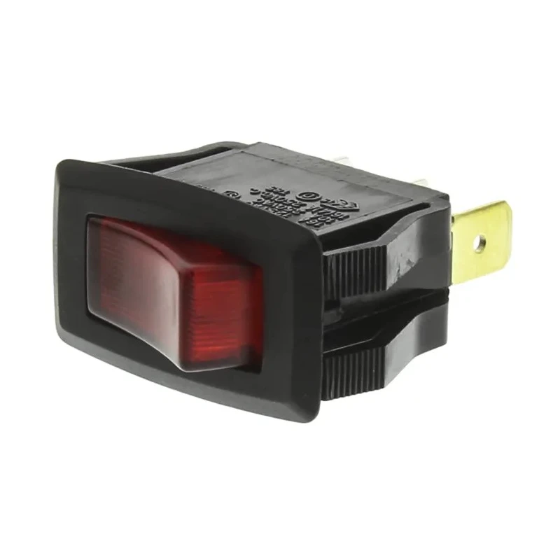 RS PRO Illuminated SPST Rocker Switch Panel 16A 250V AC Red Nylon Panel Mount 419-766