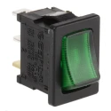RS PRO Illuminated Green Rocker Switch Panel SPST, On-Off, Nylon Housing, 10A, 250V AC, Quick Connect, IP66 419-788