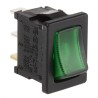 RS PRO Illuminated Green Rocker Switch Panel SPST, On-Off, Nylon Housing, 10A, 250V AC, Quick Connect, IP66 419-788