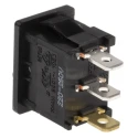 RS PRO Illuminated Green Rocker Switch Panel SPST, On-Off, Nylon Housing, 10A, 250V AC, Quick Connect, IP66 419-788