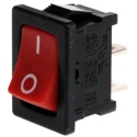 RS PRO SPST Miniature Rocker Switch Panel, On-Off, Red Actuator, Panel Mount, 16A 250V AC 419-748