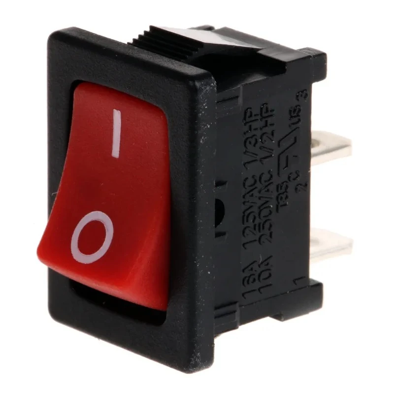 RS PRO SPST Miniature Rocker Switch Panel, On-Off, Red Actuator, Panel Mount, 16A 250V AC 419-748
