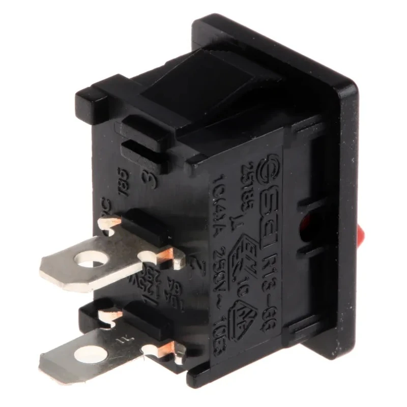 RS PRO SPST Miniature Rocker Switch Panel, On-Off, Red Actuator, Panel Mount, 16A 250V AC 419-748