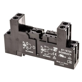 TE Connectivity 8 Way DIN Rail Relay Socket, 240V AC, Screw Terminal, For RT Series, 16A RT78725 1860306-1