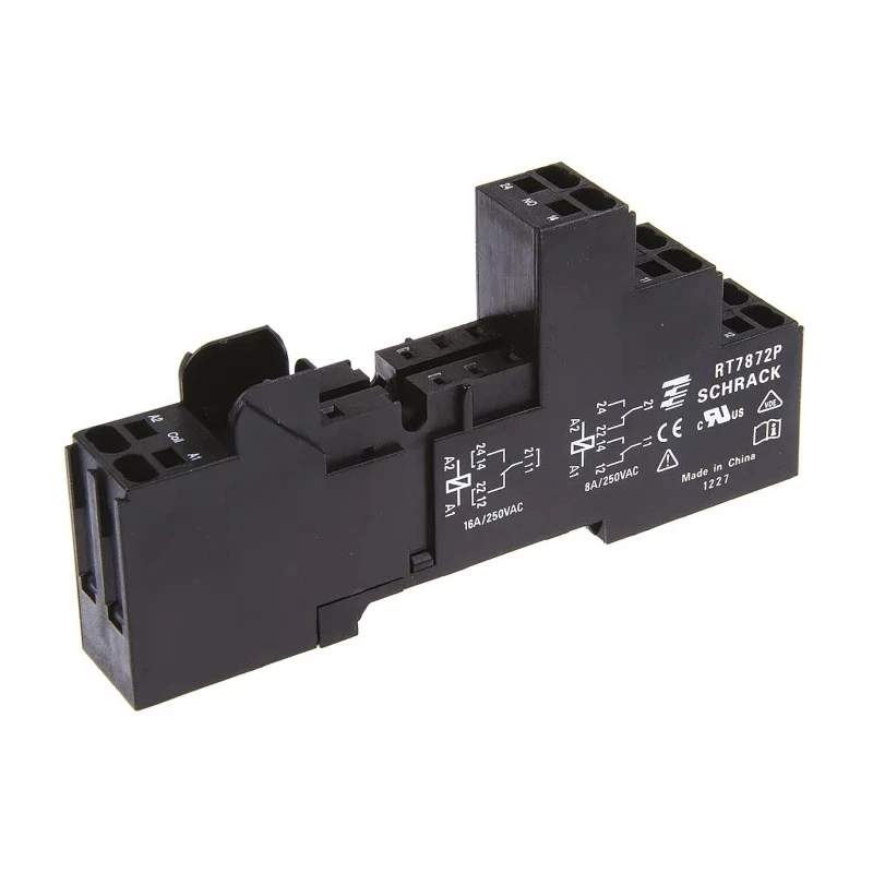 TE Connectivity RT78 8 Way DIN Rail Relay Socket, Spring Clamp, 240V AC, 16A, For Use With RT Series, 