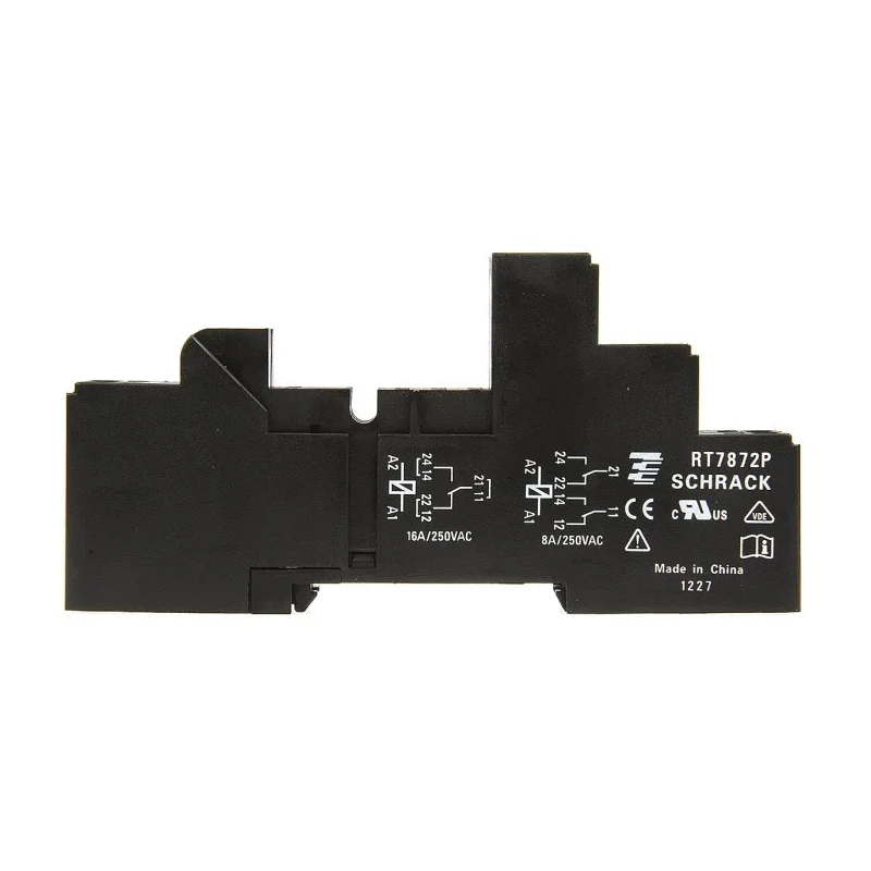 TE Connectivity RT78 8 Way DIN Rail Relay Socket, Spring Clamp, 240V AC, 16A, For Use With RT Series, 