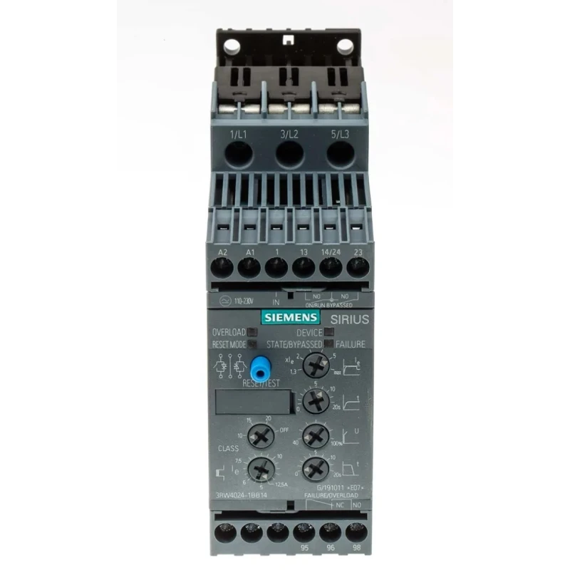 Siemens SIRIUS Soft Starter 480V AC, 5.5 kW, 3 Phase, IP20, Screw/Snap-On Mount 3RW4024-1BB14