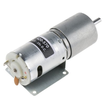 RS PRO Brushed DC Geared Motor 19.8W, 15V/4.5V DC, 59Ncm Torque, 5rpm, 6mm Shaft 420-570