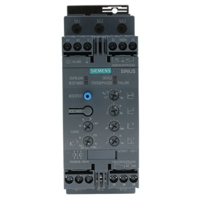 Siemens 3RW40 Soft Starter 480V AC, 22 kW, 3 Phase, Chassis Mount, IP20, 170mm x 55mm, Model 3RW4036-1BB14