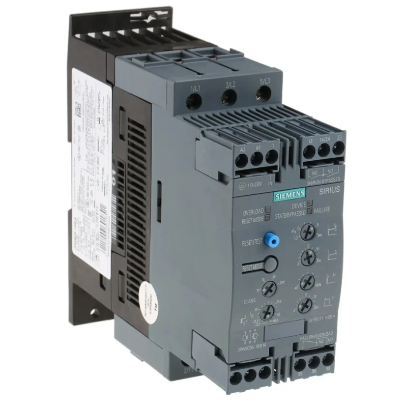 Siemens 3RW40 Soft Starter 480V AC, 22 kW, 3 Phase, Chassis Mount, IP20, 170mm x 55mm, Model 3RW4036-1BB14