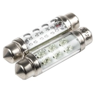 JKL Components LED Car Bulb Festoon 24V DC 12mA Green 9lm LE-0603-04G