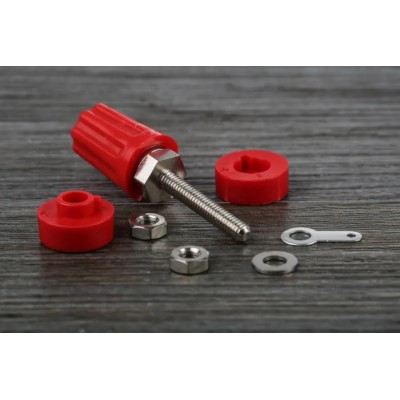 RS PRO Red Binding Post 16A Brass Contacts Nickel Plated 50V Female Maximum Panel Thickness 12.7mm 423-239