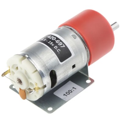 RS PRO Brushed Geared DC Motor 19.8W, 15V/4.5V DC, 59 Ncm, 143 RPM, 6mm Shaft, Metal Spur Gearhead 420-697