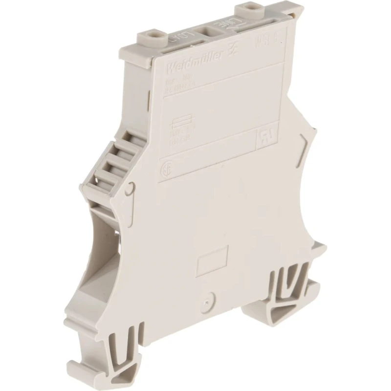 Weidmüller WSI Series Fused DIN Rail Terminal, 1-Level, Dark Beige, 6mm², 500V, Screw, 6.3A 1011000000