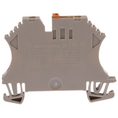 Weidmüller Disconnect Terminal Block Brown 2.5mm² 1-Level Screw Type 500V WTR Series 1855610000