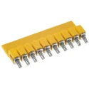 Weidmüller WQV Series Jumper Bar, 10-Pole, Screw Mounting, 32A, Polyamide 66, Yellow, DIN Rail Terminal Blocks 1054460000