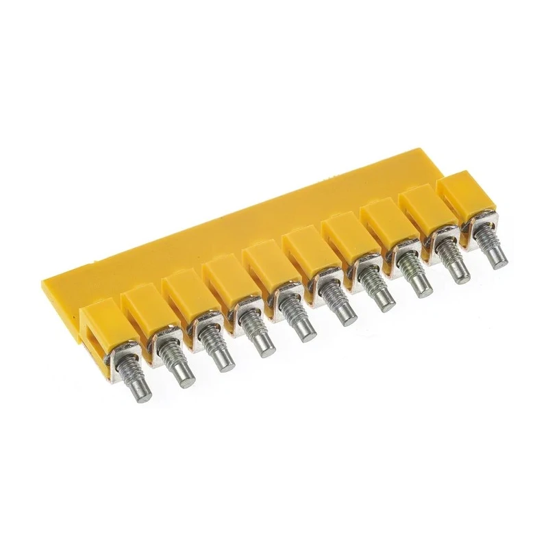 Weidmüller WQV Series Jumper Bar, 10-Pole, Screw Mounting, 32A, Polyamide 66, Yellow, DIN Rail Terminal Blocks 1054460000