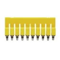 Weidmüller WQV Series Jumper Bar, 10-Pole, Screw Mounting, 32A, Polyamide 66, Yellow, DIN Rail Terminal Blocks 1054460000