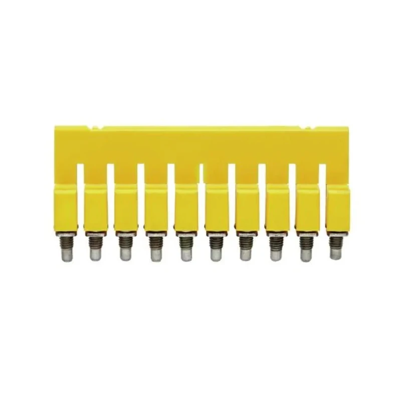 Weidmüller WQV Series Jumper Bar, 10-Pole, Screw Mounting, 32A, Polyamide 66, Yellow, DIN Rail Terminal Blocks 1054460000