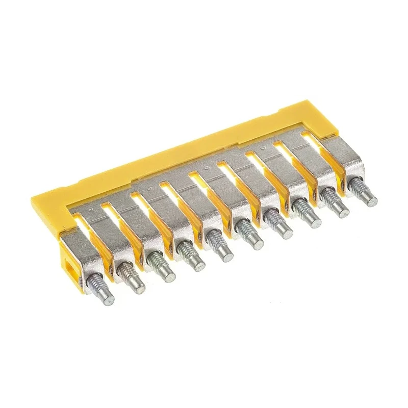 Weidmüller WQV Series Jumper Bar, 10-Pole, Screw Mounting, 32A, Polyamide 66, Yellow, DIN Rail Terminal Blocks 1054460000