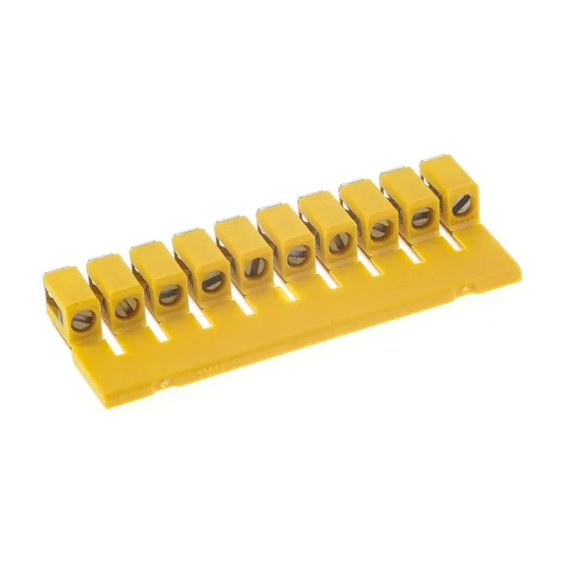 Weidmüller WQV Series Jumper Bar, 10-Pole, Screw Mounting, 32A, Polyamide 66, Yellow, DIN Rail Terminal Blocks 1054460000
