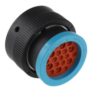 Deutsch Circular Connector, 19 Contacts, Cable Mount, 2.39 mm, Plug Female, IP67, Thermoplastic, 25A HDP26-24-19SE-L017