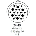 Deutsch Circular Connector, 19 Contacts, Cable Mount, 2.39 mm, Plug Female, IP67, Thermoplastic, 25A HDP26-24-19SE-L017