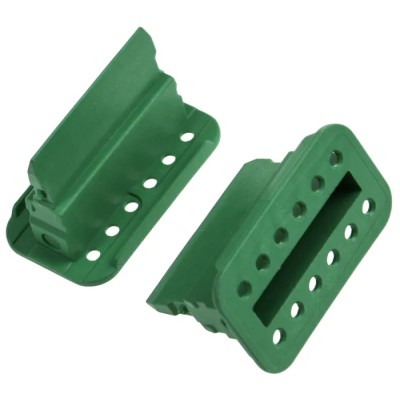 Deutsch DT Plastic Male Wedge Lock, 12 Way, Green, Straight Orientation, for Automotive Connectors W12S-P012