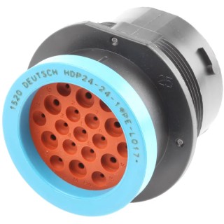 Deutsch Circular Connector 19 Contacts, 2.39 mm, Male, Socket, Cable Mount, IP67, 25A 250V, Crimp HDP24-24-19PE-L017