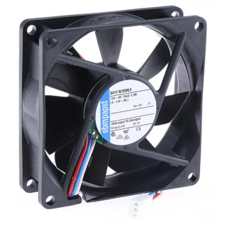 ebm-papst 8400 N Series Axial Fan, 12V DC, 45 m³/h, 900 mW, , 80 mm x 80 mm x 25 mm, External Rotor, Brushless, Sleeve IP68