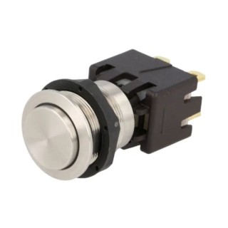Schurter MSM LA 19 Series Push Button Switch, Latching, Panel Mount, 19 mm Cutout, DPDT, IP64, 125V AC/DC 1241.6821.1120000