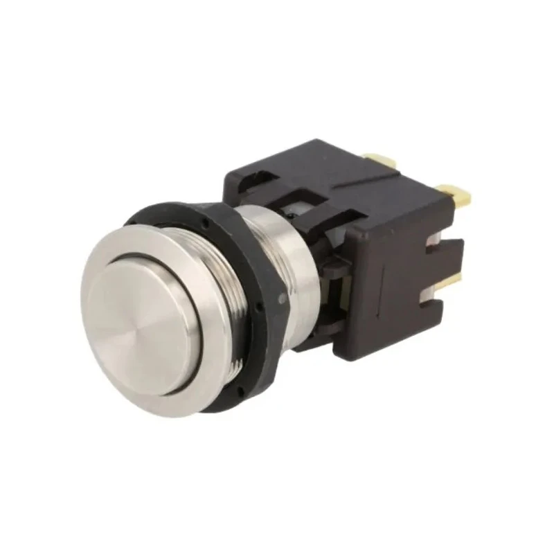 Schurter MSM LA 19 Series Push Button Switch, Latching, Panel Mount, 19 mm Cutout, DPDT, IP64, 125V AC/DC 1241.6821.1120000