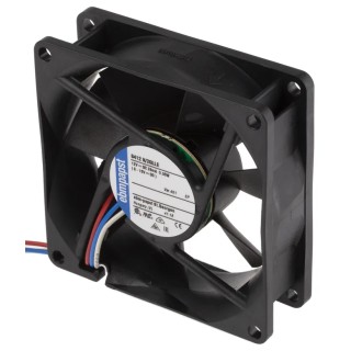 ebm-papst 8400 N Series DC Axial Fan 12V DC 20 m³/h 350 mW IP68 80mm x 80mm x 25mm Sleeve Bearing Backward Curve 