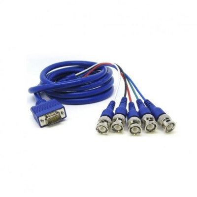 Van Damme VGA to BNC Cable Male to Male 5m Blue Polyvinyl Chloride 30V 104-600-605